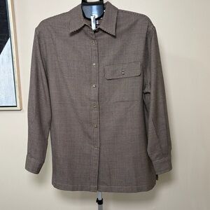 Vintage Evan Picone 100% Wool Houndstooth Button Down Size Large